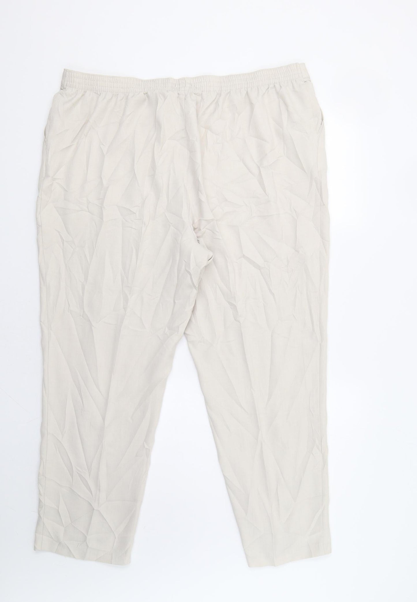Womens UK Size 22 M&S Regular Fit  Beige Trousers