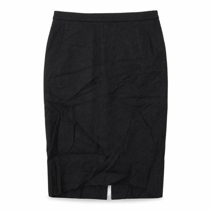 Front view of Samuel Brothers women’s grey striped straight & pencil skirt, size UK 12