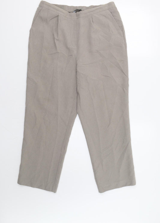Womens UK Size 14 Bonmarch Regular Fit  Grey Trousers