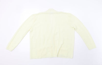 Womens UK Size L Preworn Ivory Cardigan Jumper
