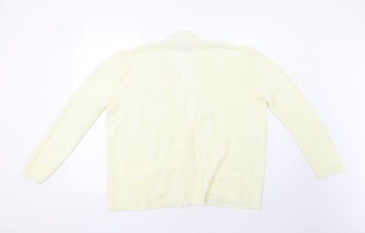 Womens UK Size L Preworn Ivory Cardigan Jumper