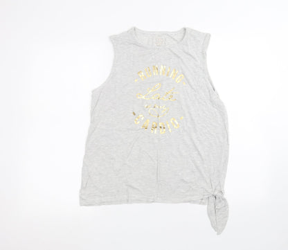 F&F Womens White Striped  Basic T-Shirt Size M