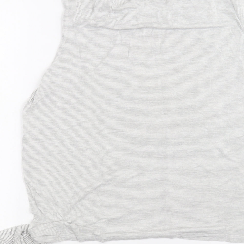 F&F Womens White Striped  Basic T-Shirt Size M