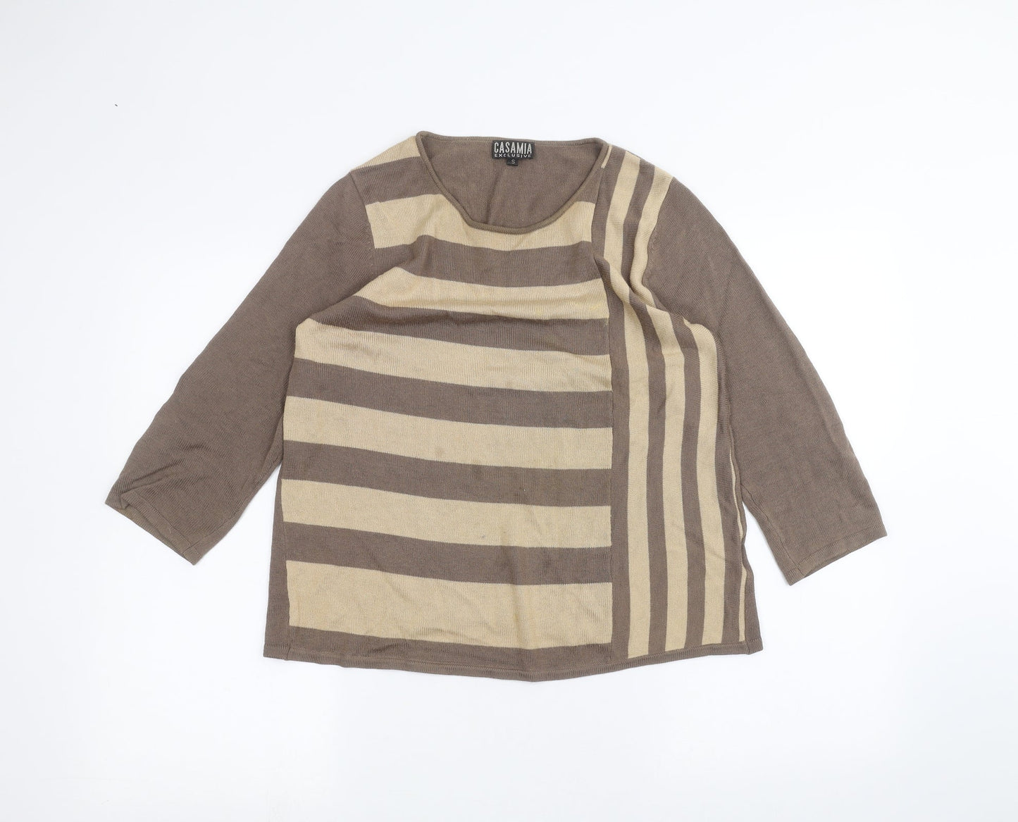 Womens UK Size S Casamia Brown Basic T-Shirt