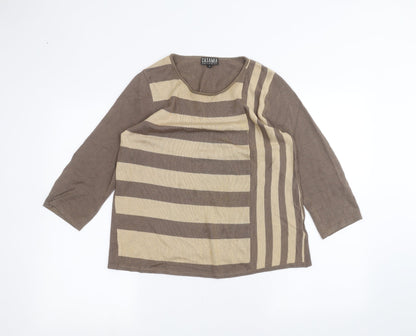 Womens UK Size S Casamia Brown Basic T-Shirt