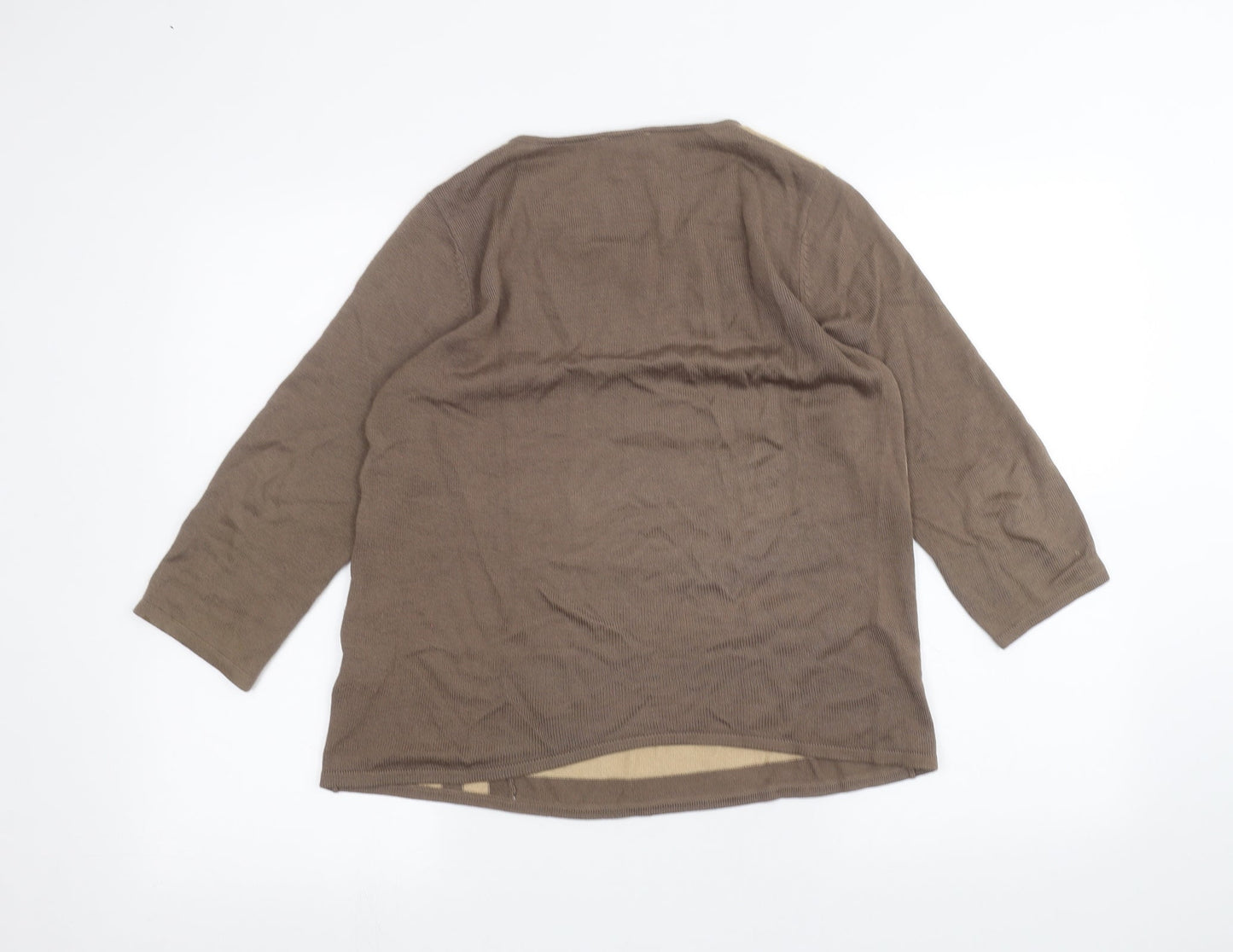 Womens UK Size S Casamia Brown Basic T-Shirt