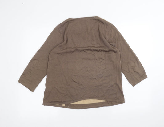 Womens UK Size S Casamia Brown Basic T-Shirt