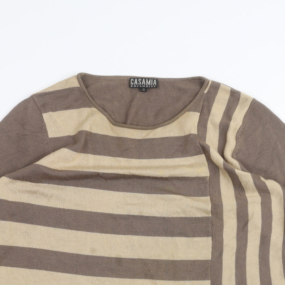 Womens UK Size S Casamia Brown Basic T-Shirt
