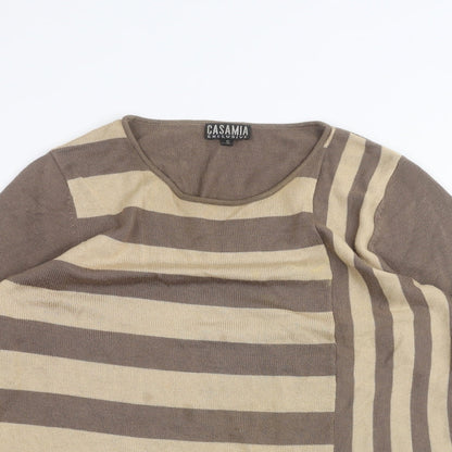 Womens UK Size S Casamia Brown Basic T-Shirt