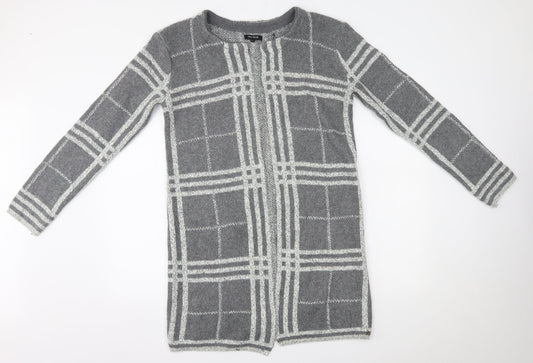 Womens UK Size L Mia Moda Grey Cardigan Jumper
