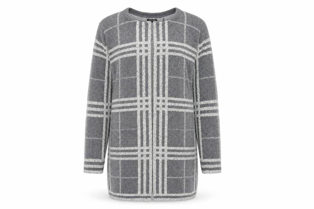 Womens UK Size L Mia Moda Grey Cardigan Jumper