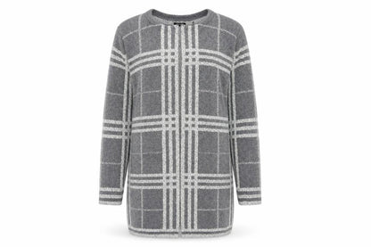 Womens UK Size L Mia Moda Grey Cardigan Jumper
