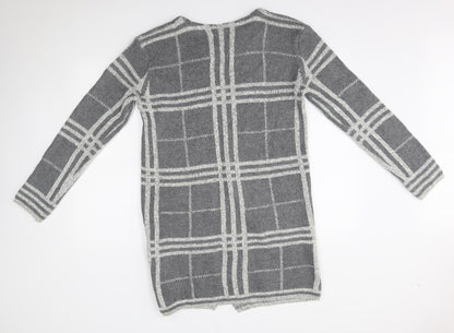 Womens UK Size L Mia Moda Grey Cardigan Jumper