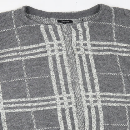 Womens UK Size L Mia Moda Grey Cardigan Jumper