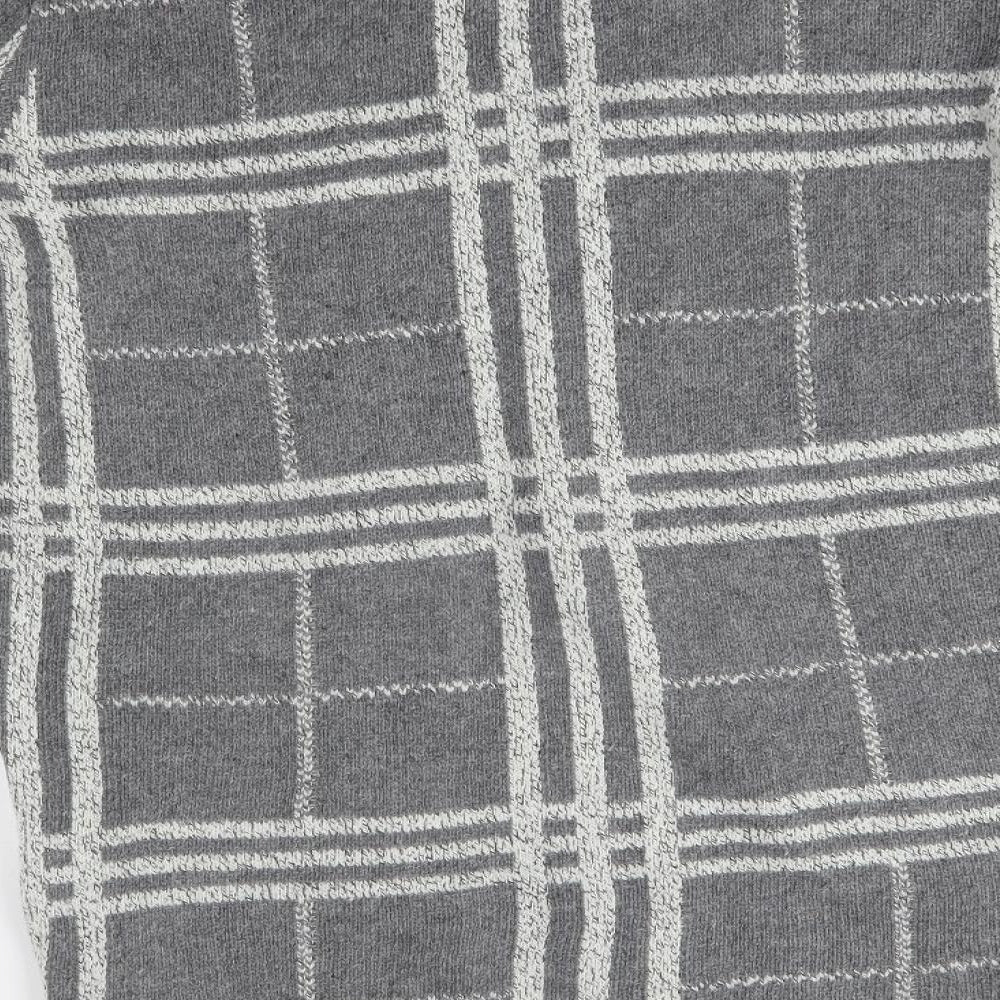 Womens UK Size L Mia Moda Grey Cardigan Jumper