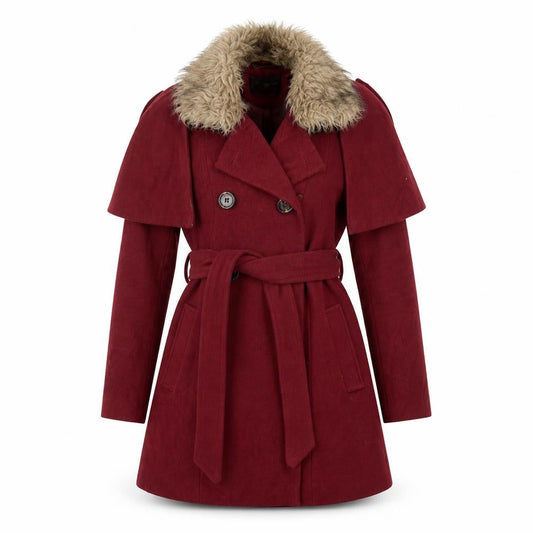 New Look Womens Red   Overcoat Coat Size 12