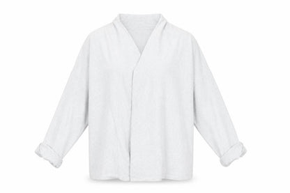 Front view of H&M women’s grey cardigan jumper, size M