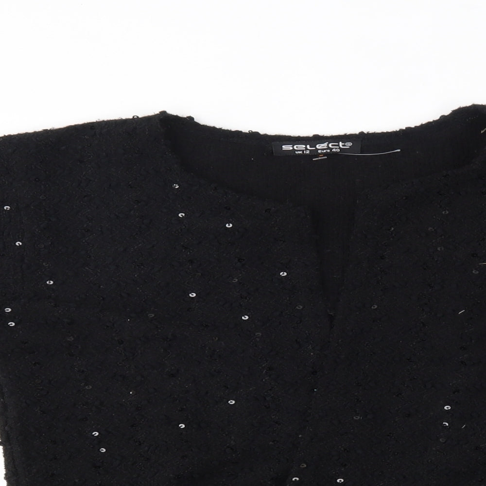 Womens UK Size 12 Select Black Cardigan Jumper