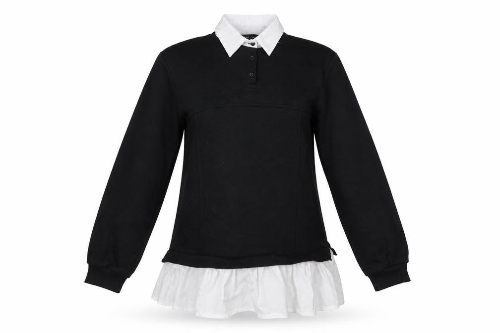Front view of Cameo Rose women’s black jumper, size S