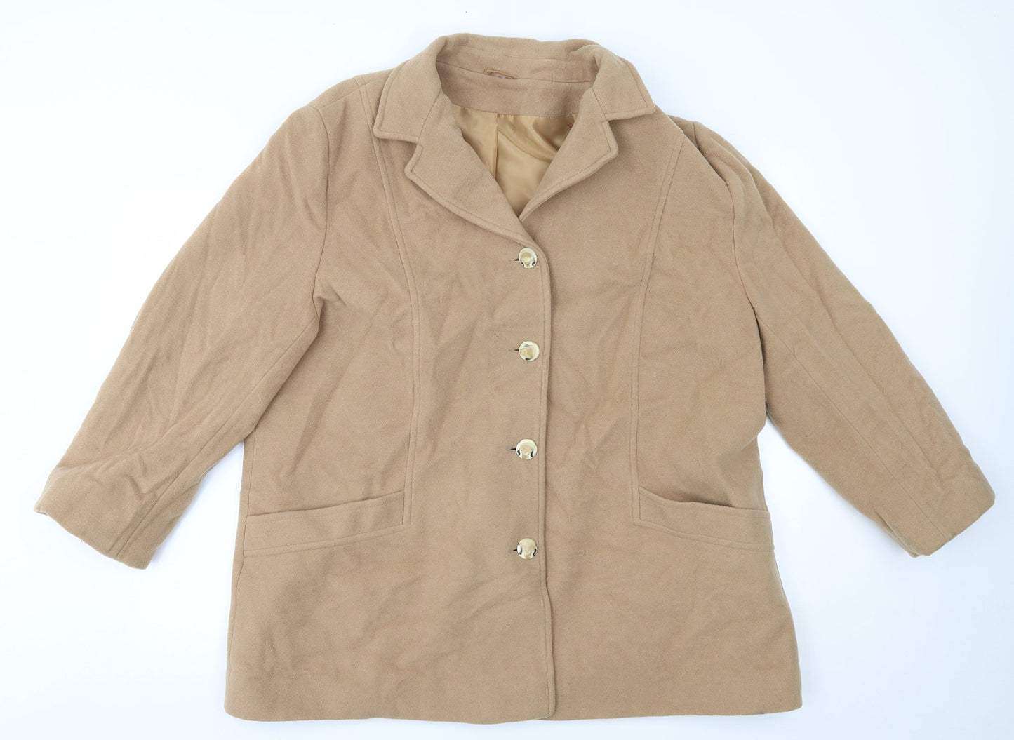 Womens UK Size One Size Preworn Beige Overcoat