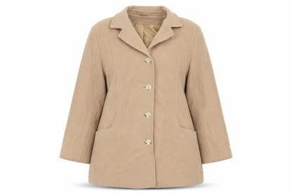 Womens UK Size One Size Preworn Beige Overcoat
