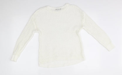 Womens UK Size S Peacocks White Pullover Jumper