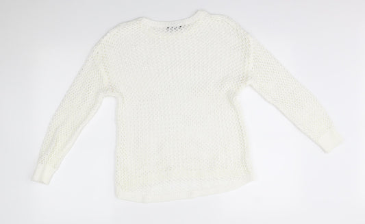 Womens UK Size S Peacocks White Pullover Jumper