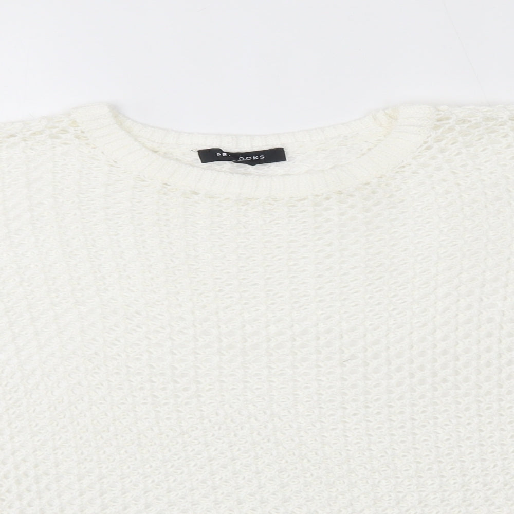 Womens UK Size S Peacocks White Pullover Jumper