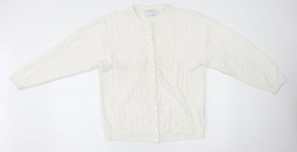 nuggets Womens White   Cardigan Jumper Size M
