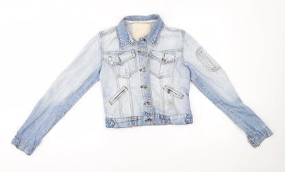 Womens UK Size 10 Crafted Blue Jacket