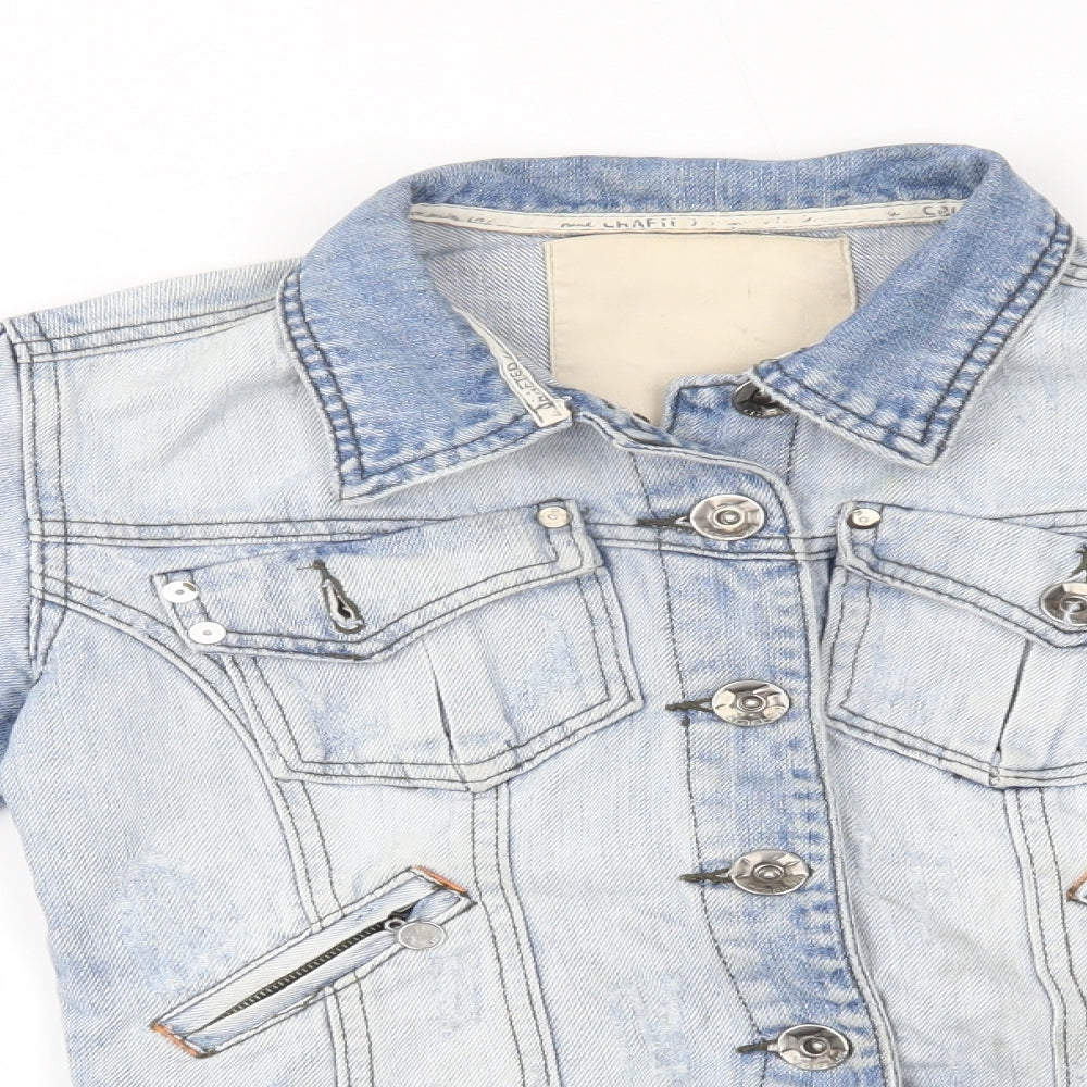 Womens UK Size 10 Crafted Blue Jacket