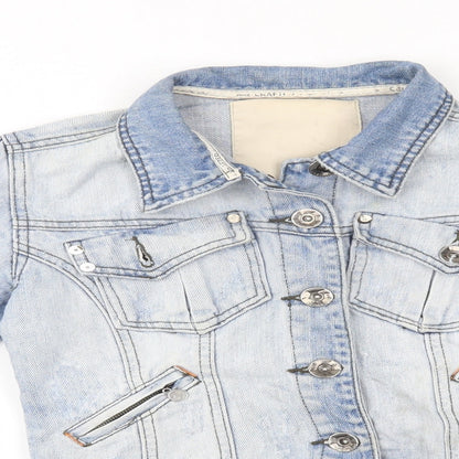 Womens UK Size 10 Crafted Blue Jacket
