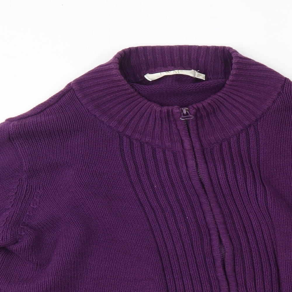 Womens UK Size M EWM Purple Full Zip Jumper