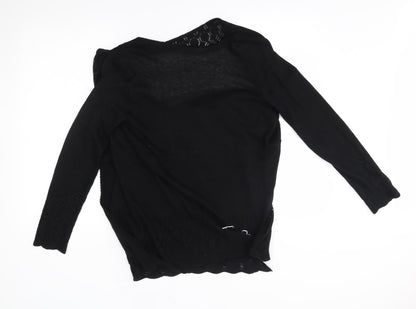 Womens UK Size M M&Co Black Wrap Jumper