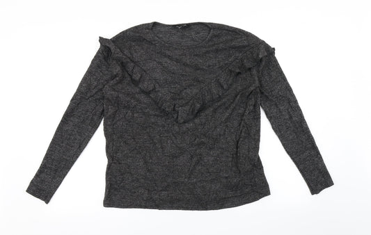 Womens UK Size S New Look Grey Basic T-Shirt