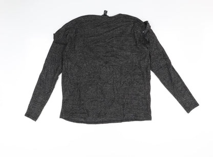 Womens UK Size S New Look Grey Basic T-Shirt
