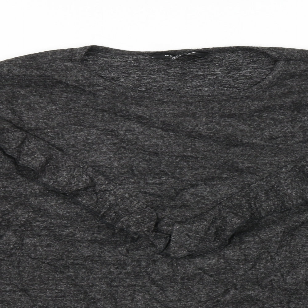Womens UK Size S New Look Grey Basic T-Shirt