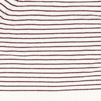 Fifty Percent Womens White Striped  Pullover Jumper Size M