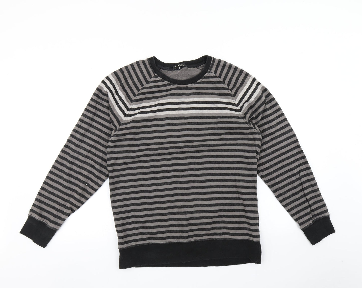 George Mens Black Striped  Pullover Jumper Size S