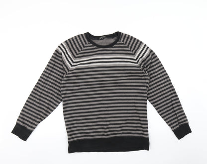 George Mens Black Striped  Pullover Jumper Size S