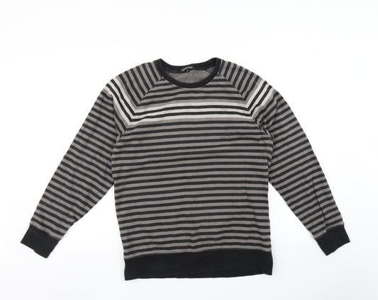 George Mens Black Striped  Pullover Jumper Size S