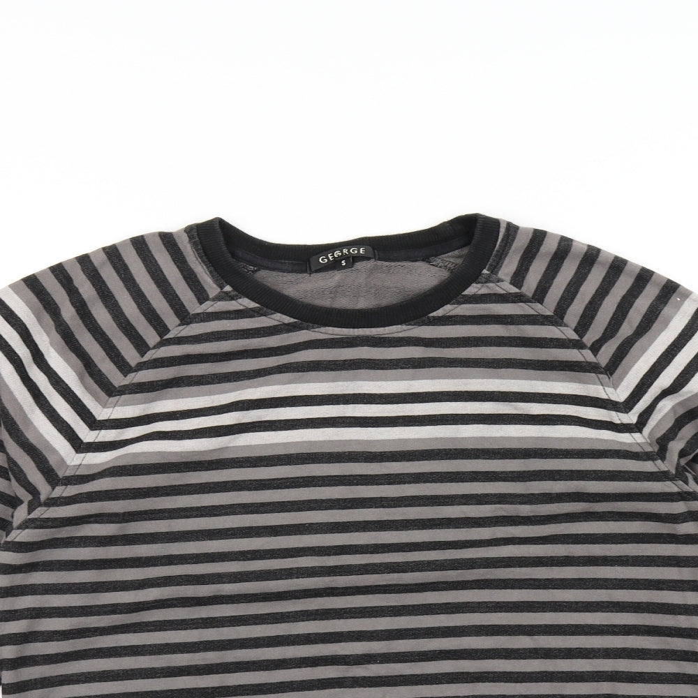 George Mens Black Striped  Pullover Jumper Size S