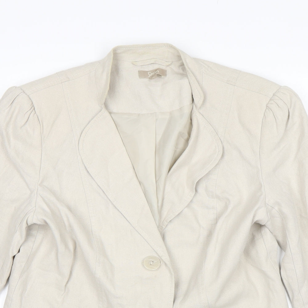 Soon Womens Beige   Jacket Blazer Size 14