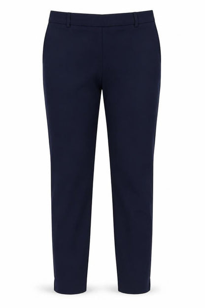 Front view of Zara women’s blue trousers, size S, 28-inch leg