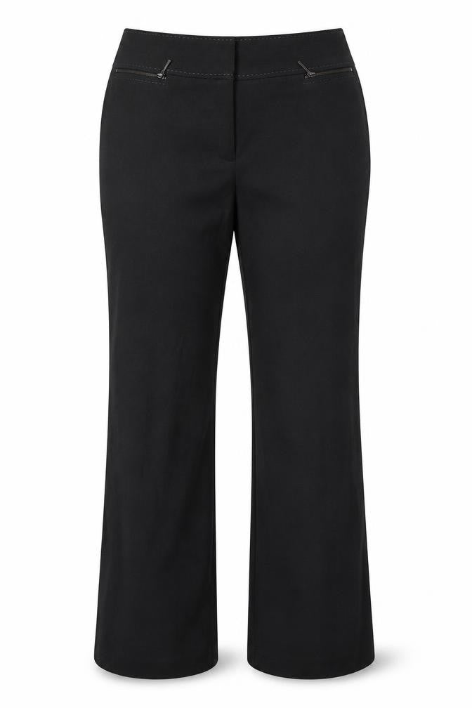 Front view of Marks & Spencer women’s grey trousers, size UK 14, 30-inch leg