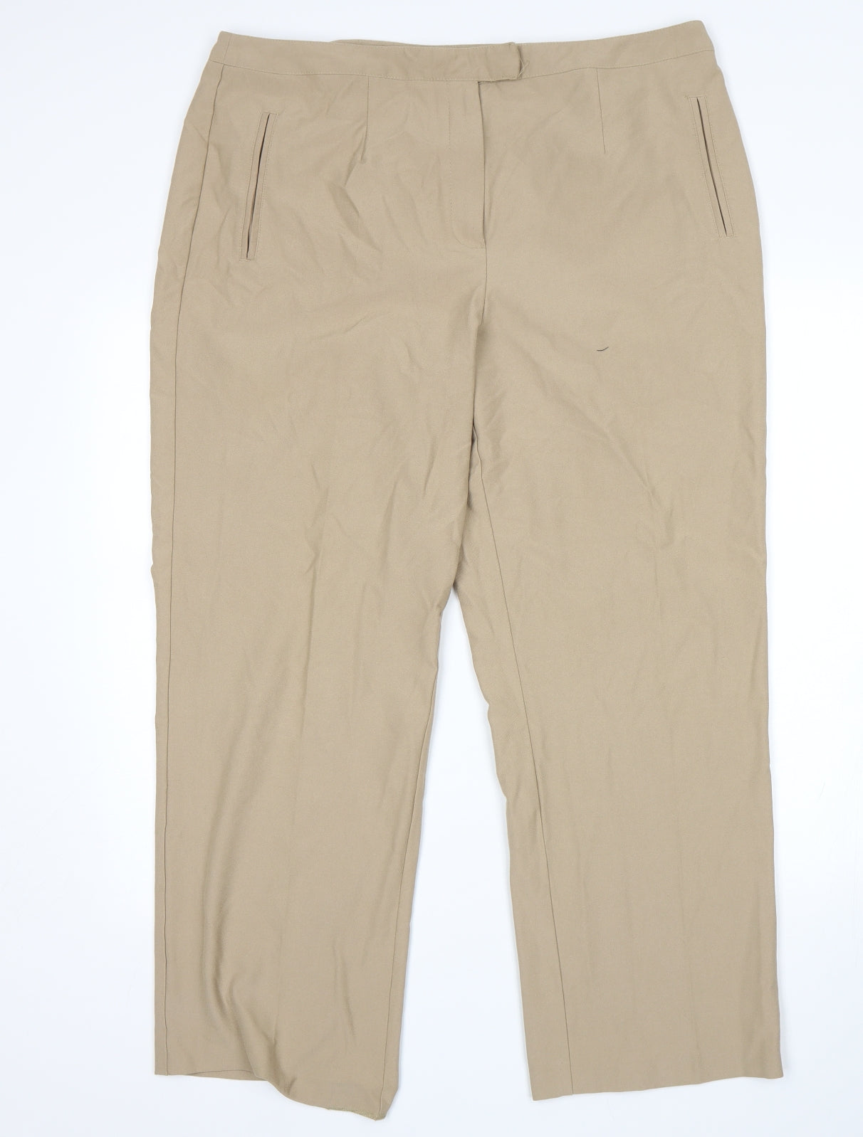 Womens UK Size 18 Essentials Regular Fit  Beige Trousers