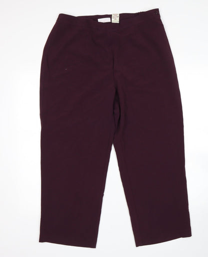 Bonmarche Womens Purple   Cropped Trousers Size 18 L26 in