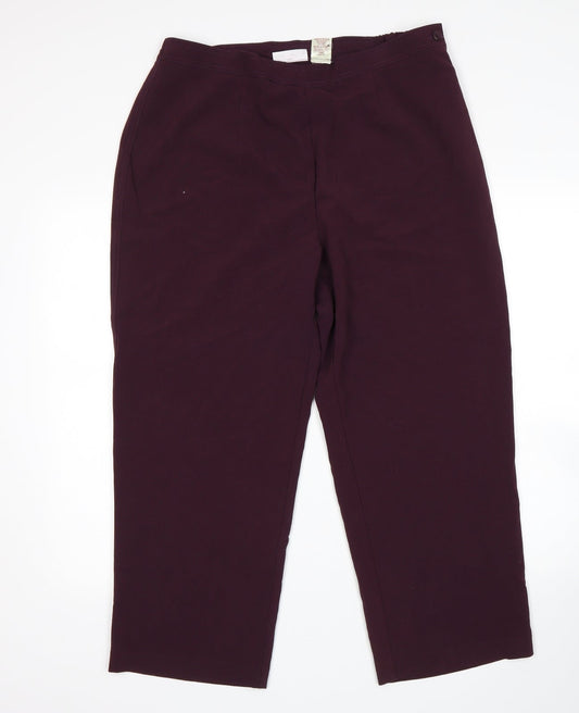 Bonmarche Womens Purple   Cropped Trousers Size 18 L26 in