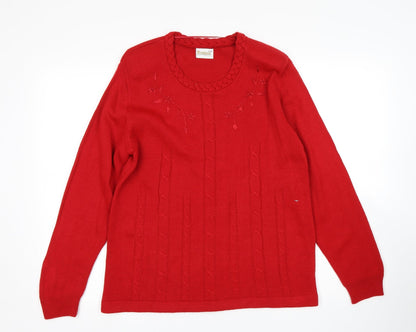 Womens UK Size S Roman Red Pullover Jumper