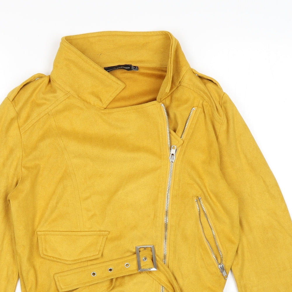 Womens UK Size 6 PRETTYLITTLETHING Yellow Bomber Jacket